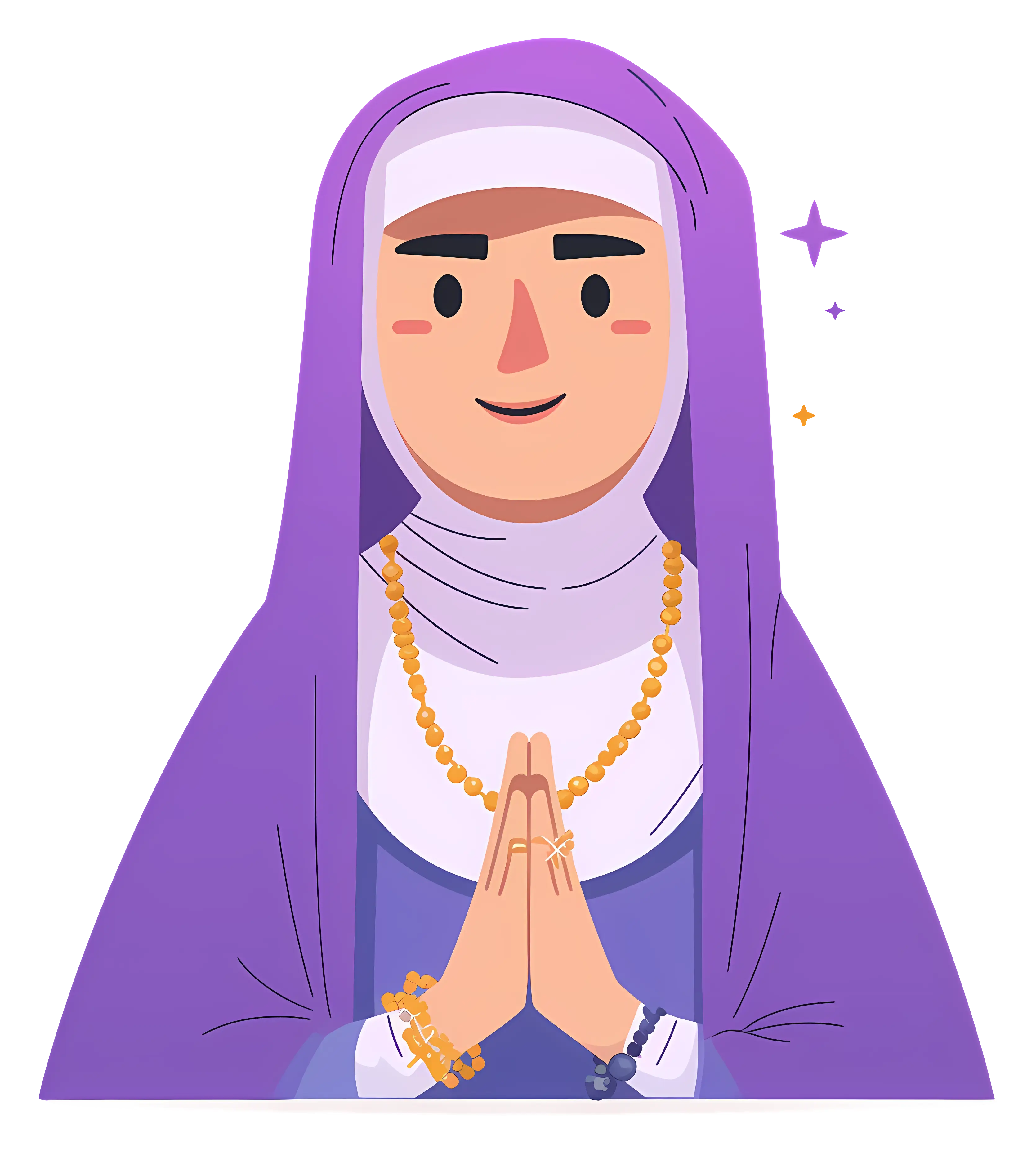 Praying Nun in Purple Robe