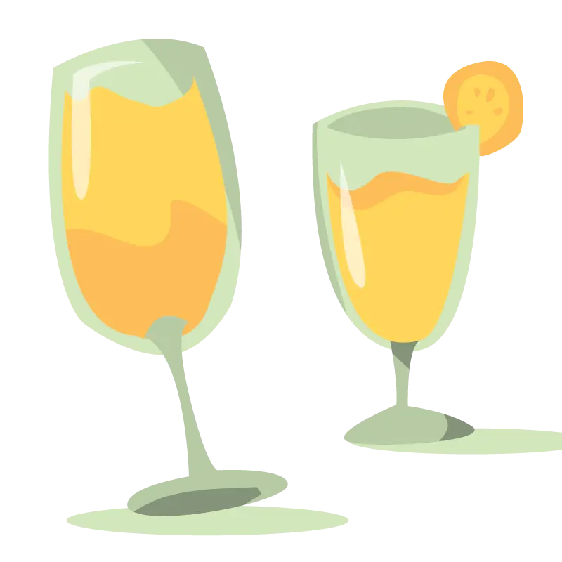 Two Glasses with Orange Drink Illustration