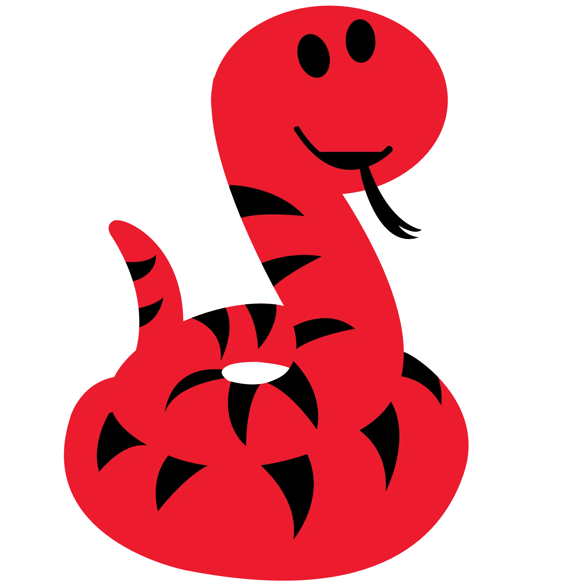 Cheerful Red Cartoon Snake Illustration