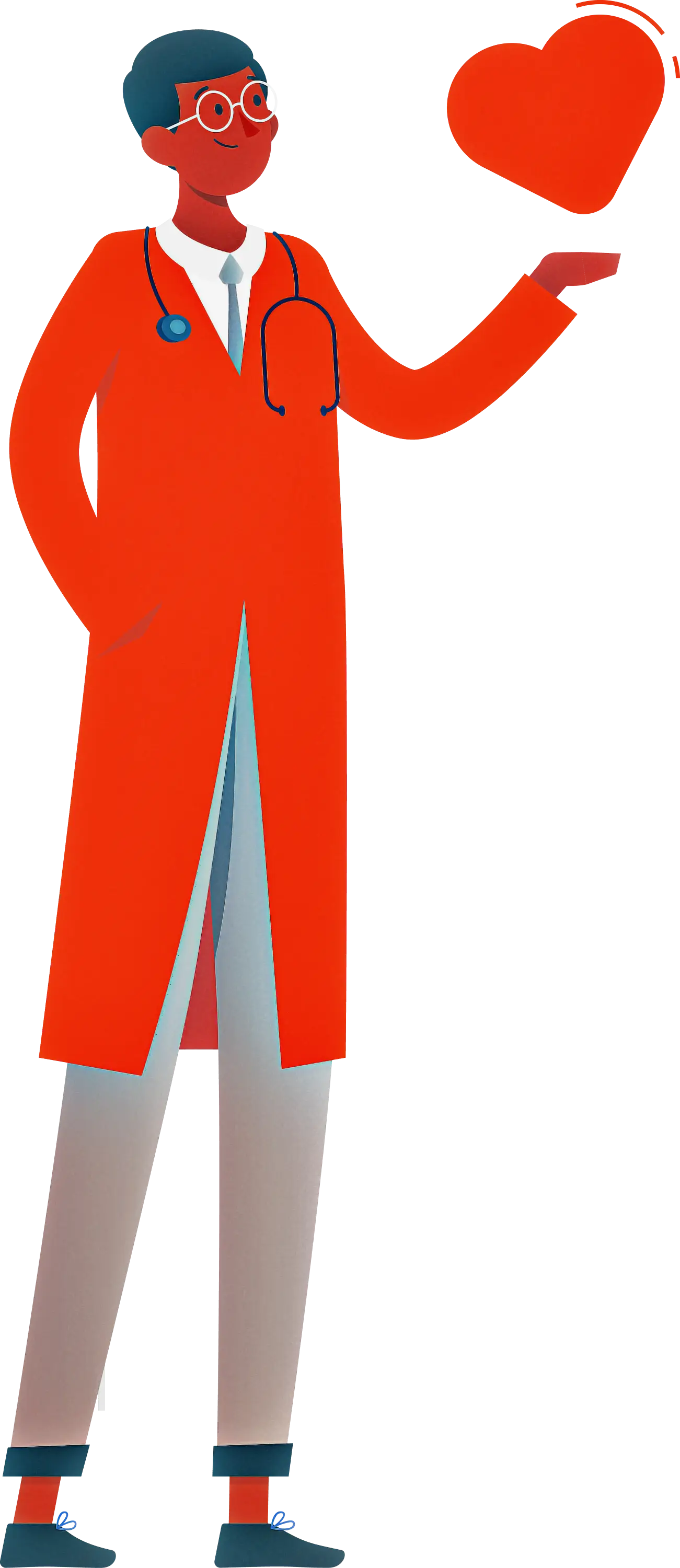 Doctor Holding a Heart Illustration