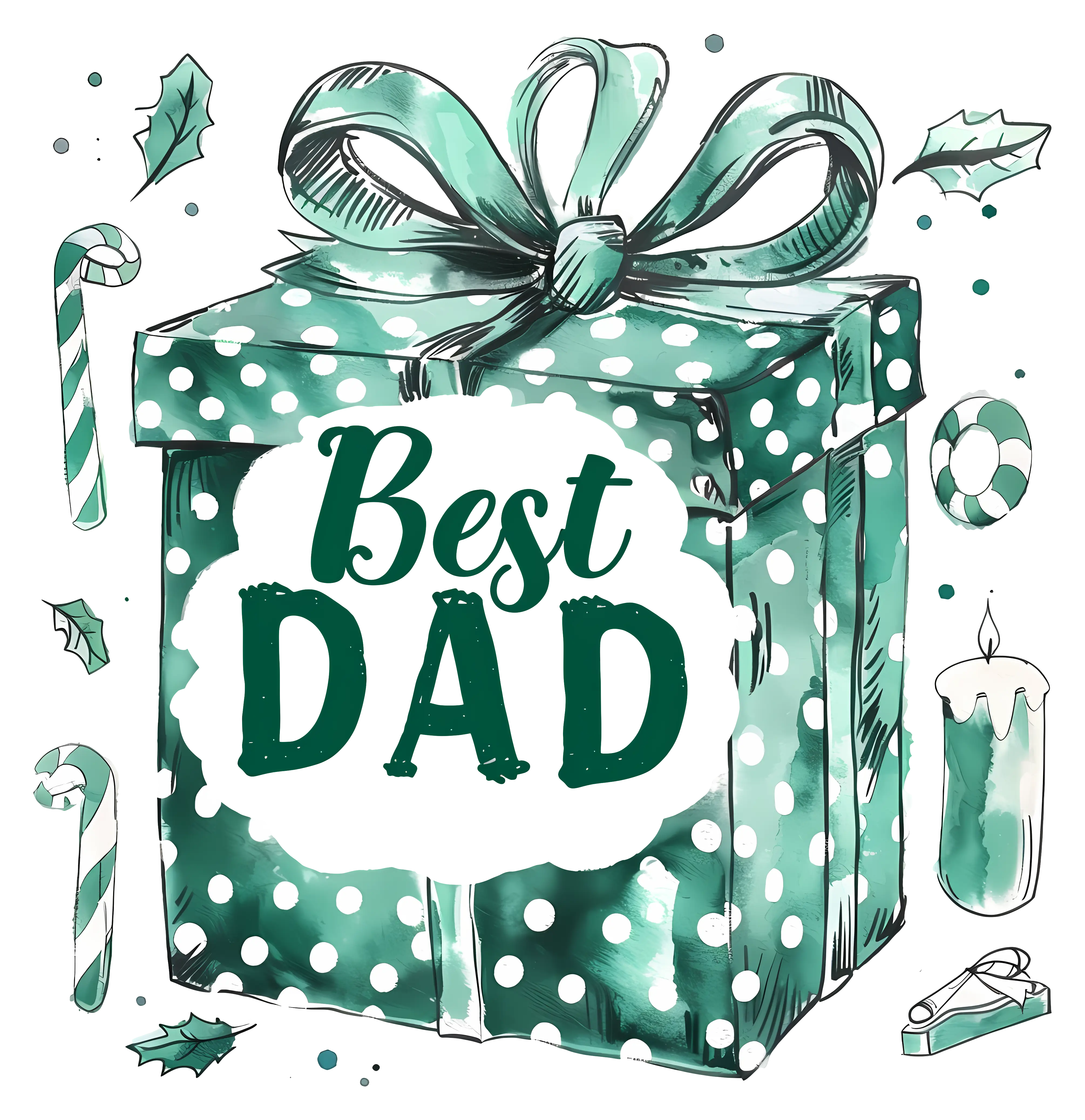 Best Dad Gift Box Illustration for Fatherâ€™s Day