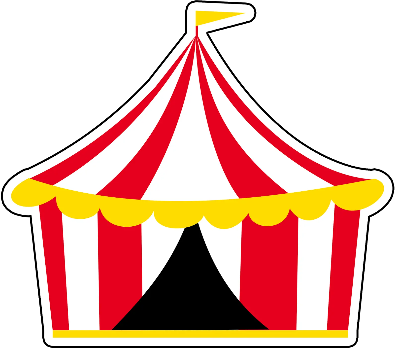 Circus Tent Illustration in Red and White