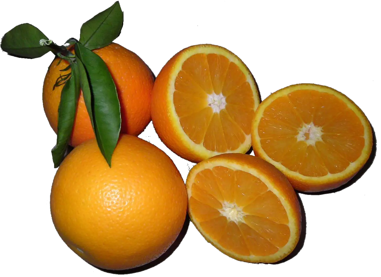Fresh Whole and Sliced Oranges