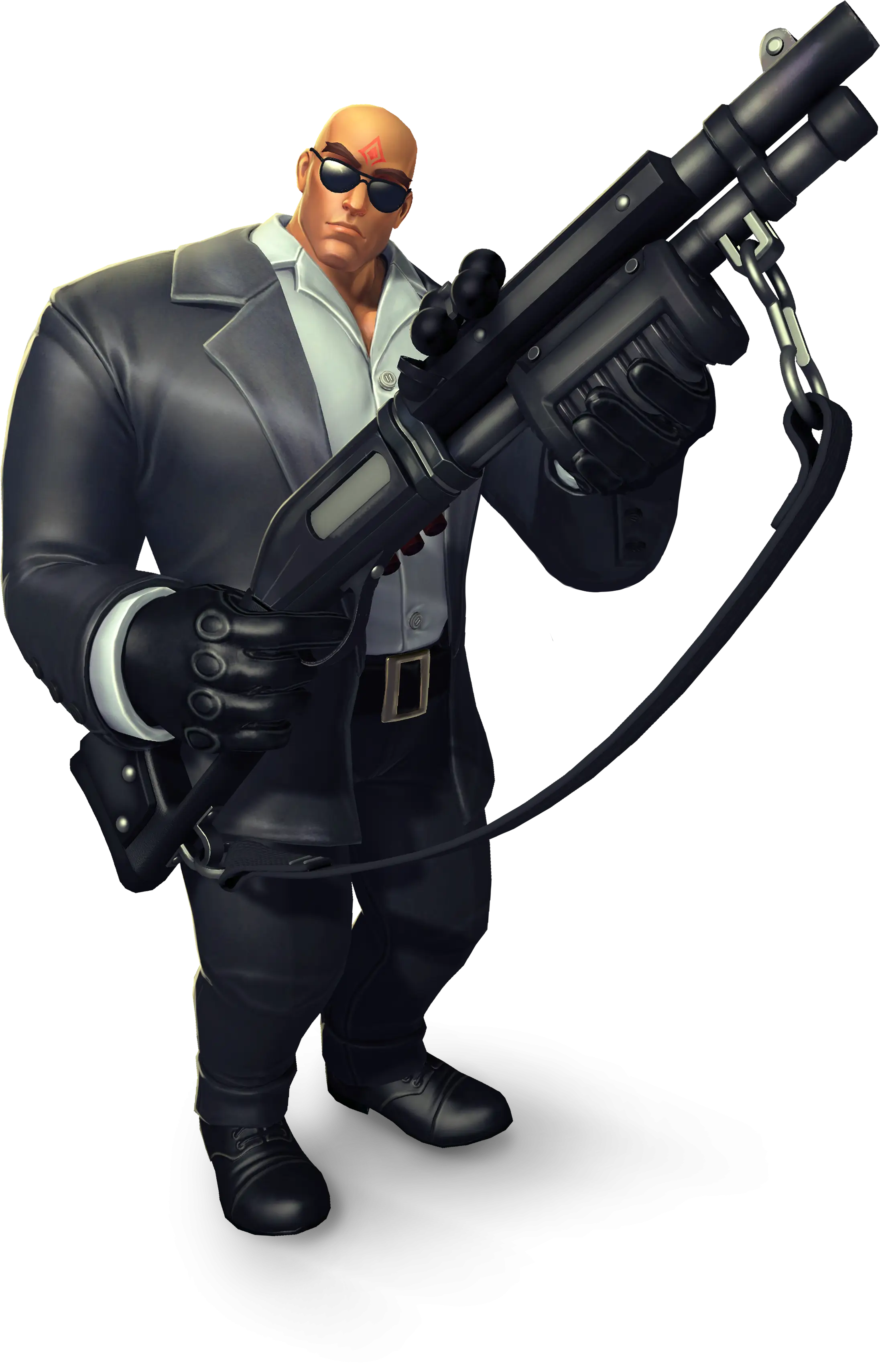 Animated Character with Gun in Suit