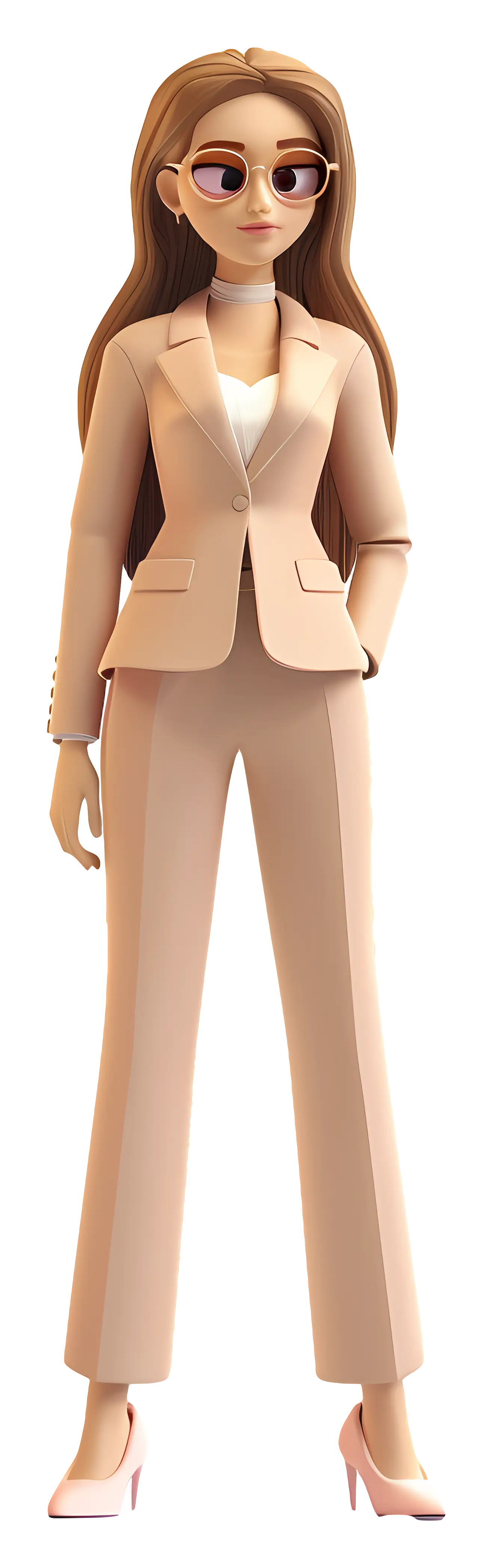 Businesswoman in Suit and Glasses