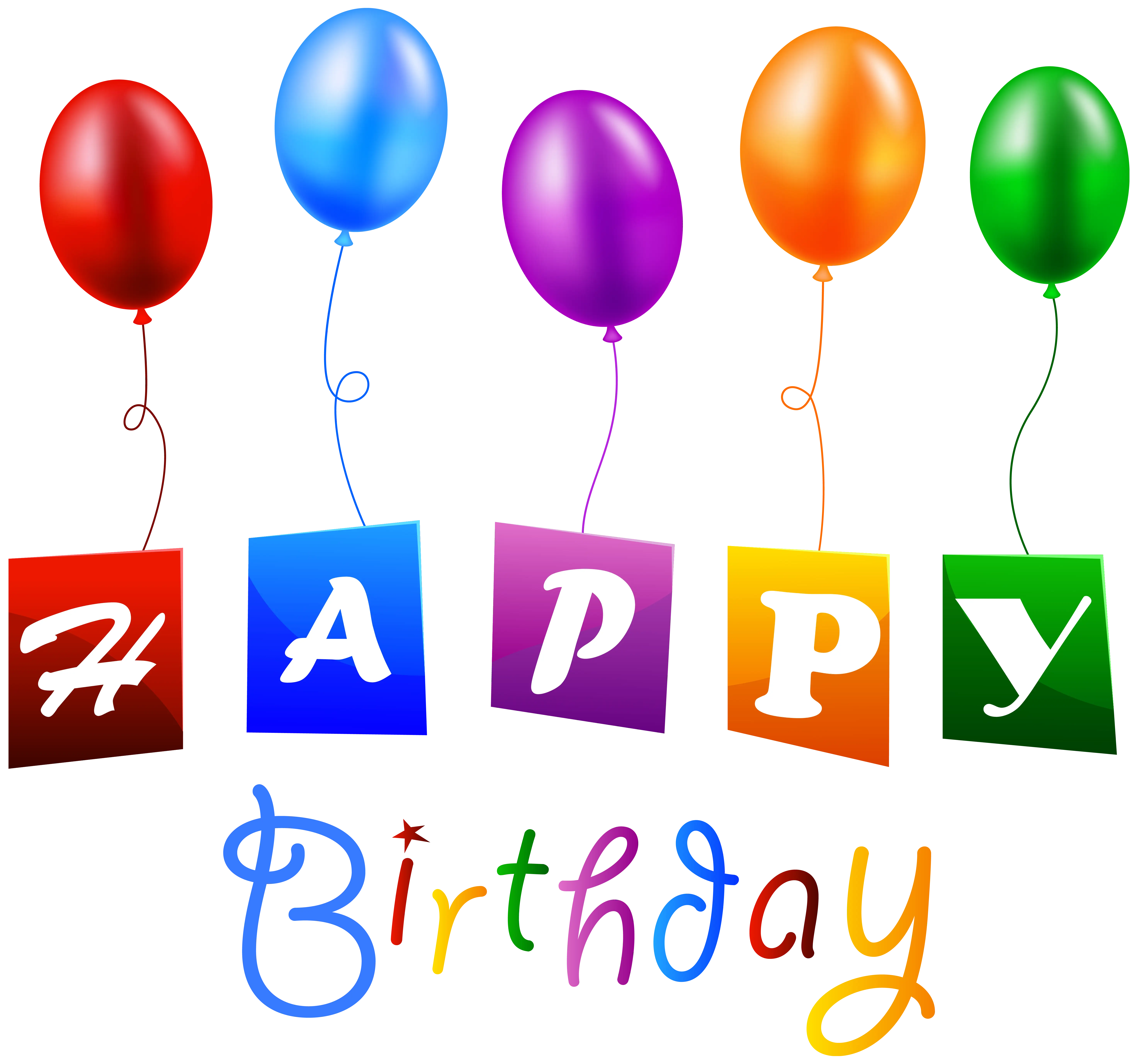 Colorful Birthday Balloons with Greeting