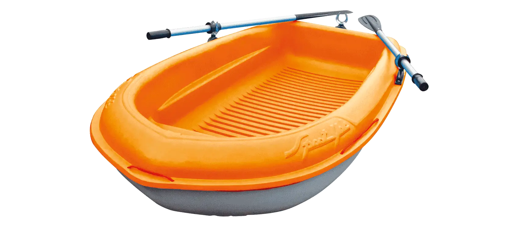 Orange Rowboat with Oars