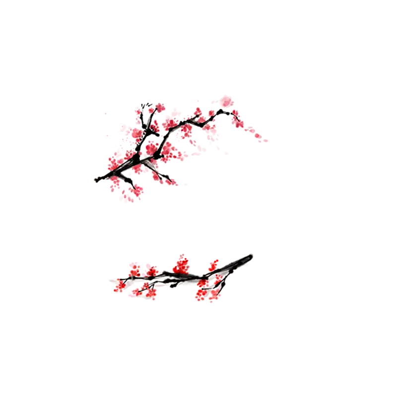 Cherry Blossom Branch with Pink Petals