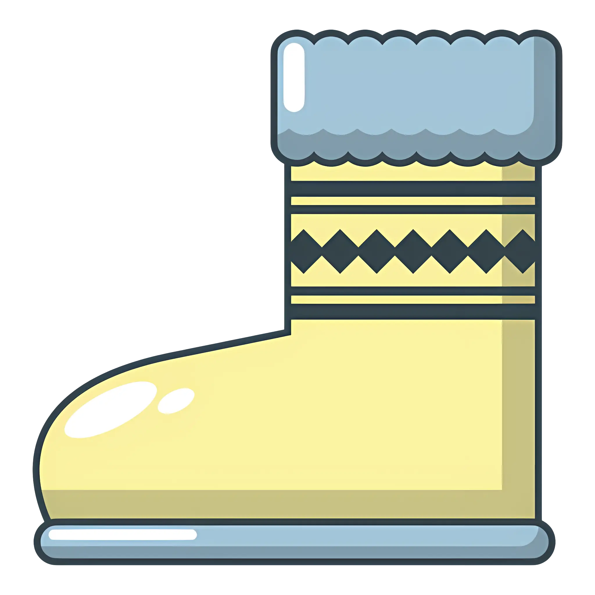 Yellow Winter Boot Illustration