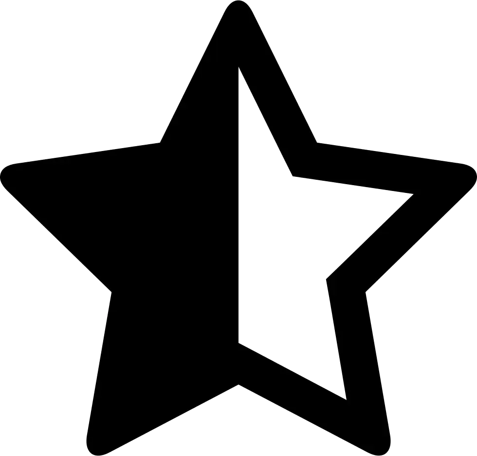 Half-Filled Star Icon for Rating