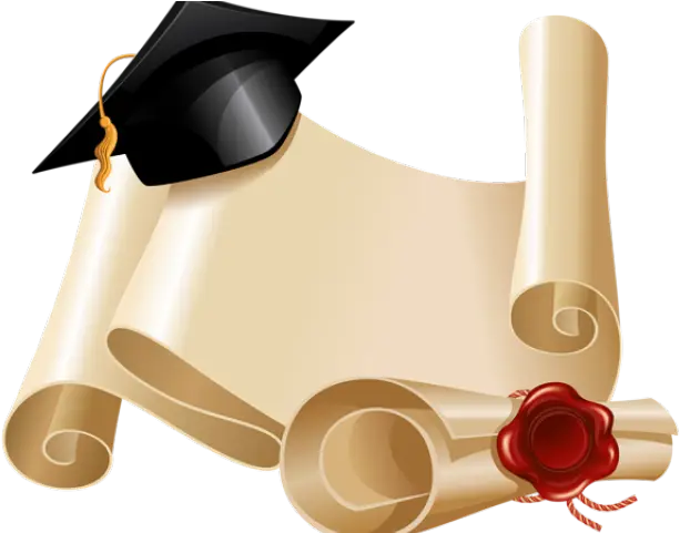 Graduation Cap and Scroll Illustration