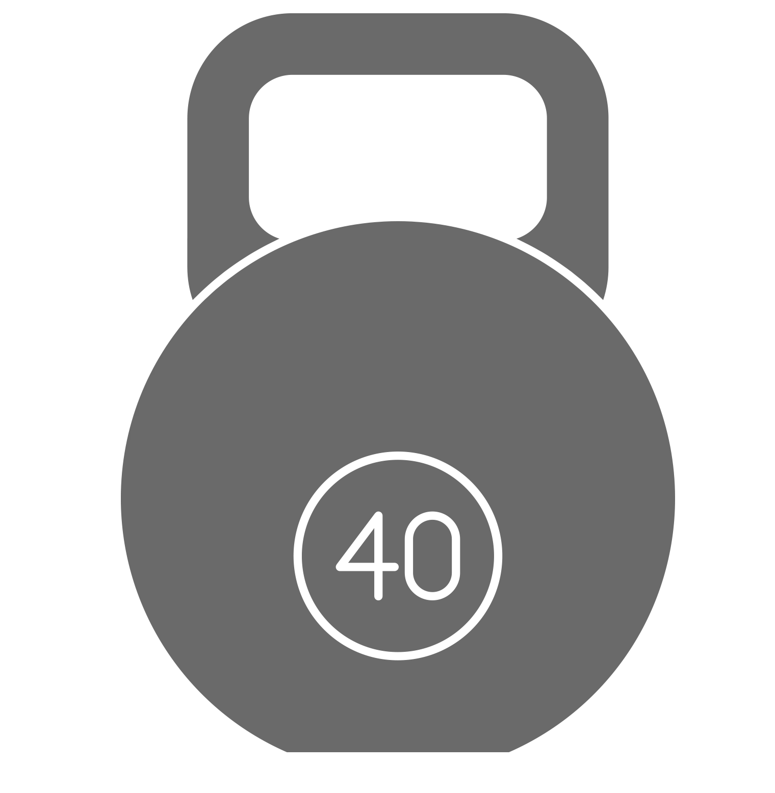 Gray Heavy Kettlebell with 40 Mark