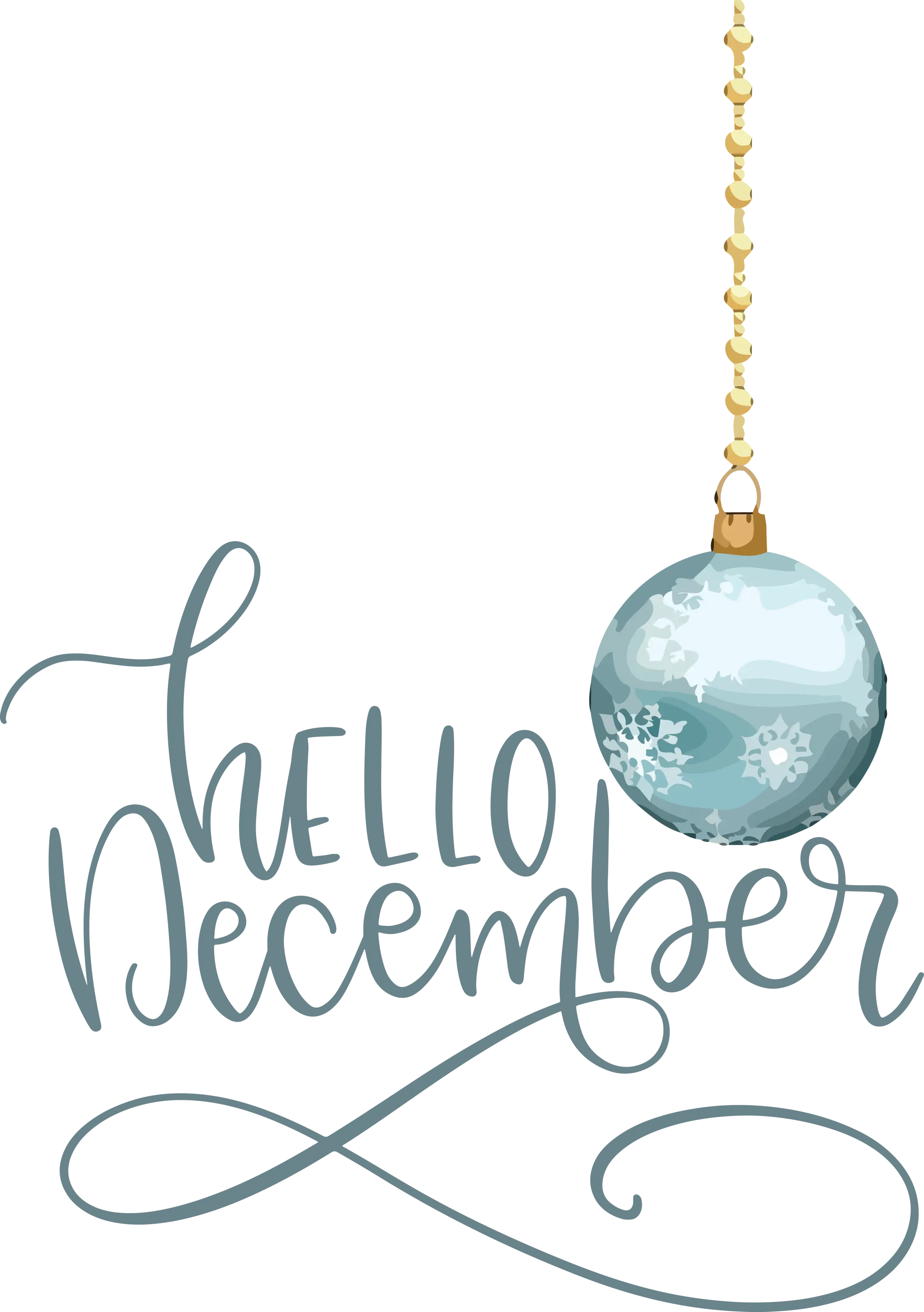 Snowflake Ornament with &#039;Hello December&#039; Design
