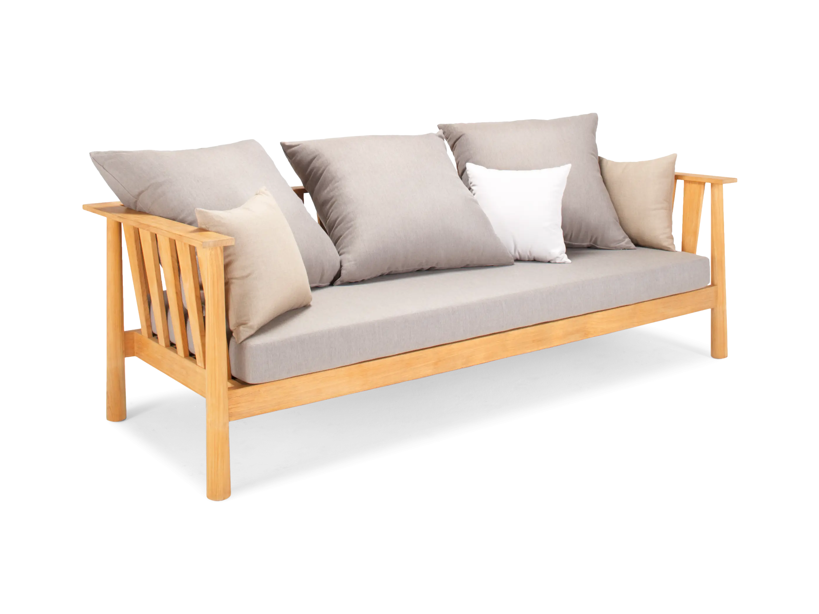 Comfortable Wooden Sofa with Cushions