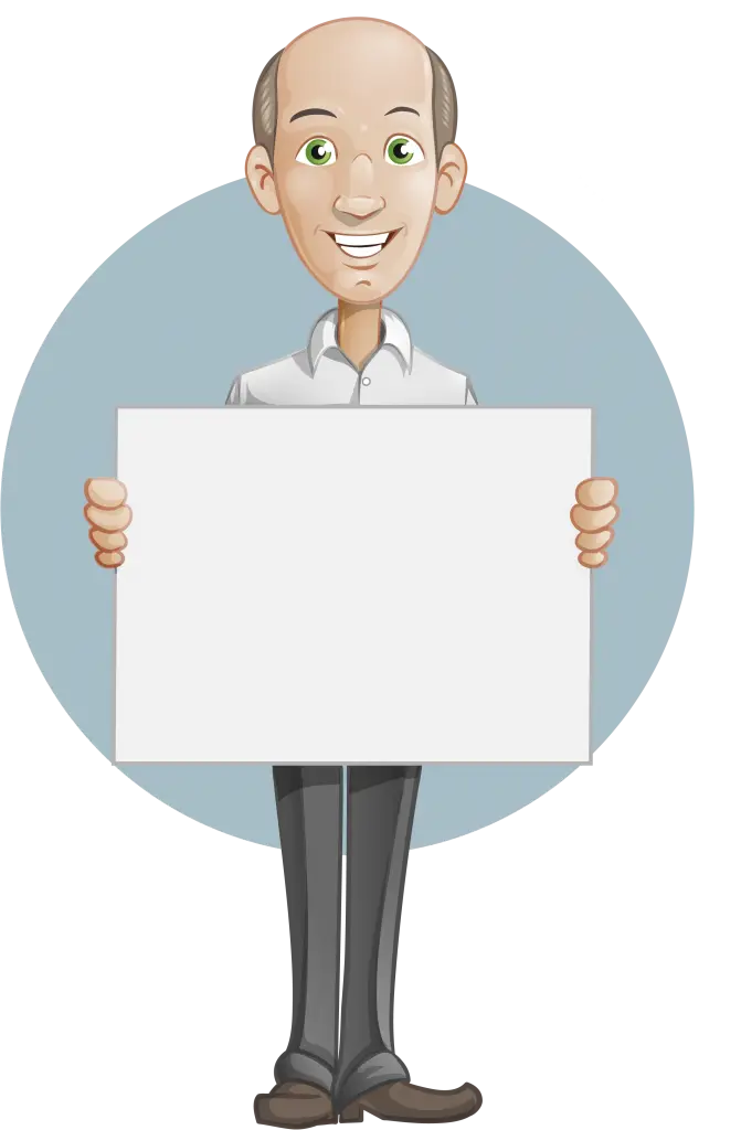 Cartoon Man Holding Blank Sign Illustration