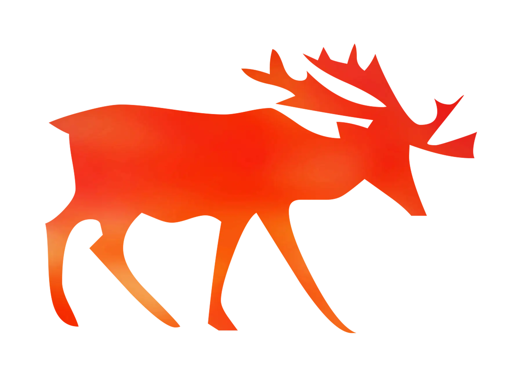 Orange Deer Silhouette Artwork