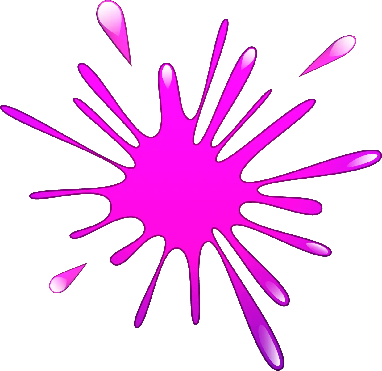 Purple Paint Splash with Droplets