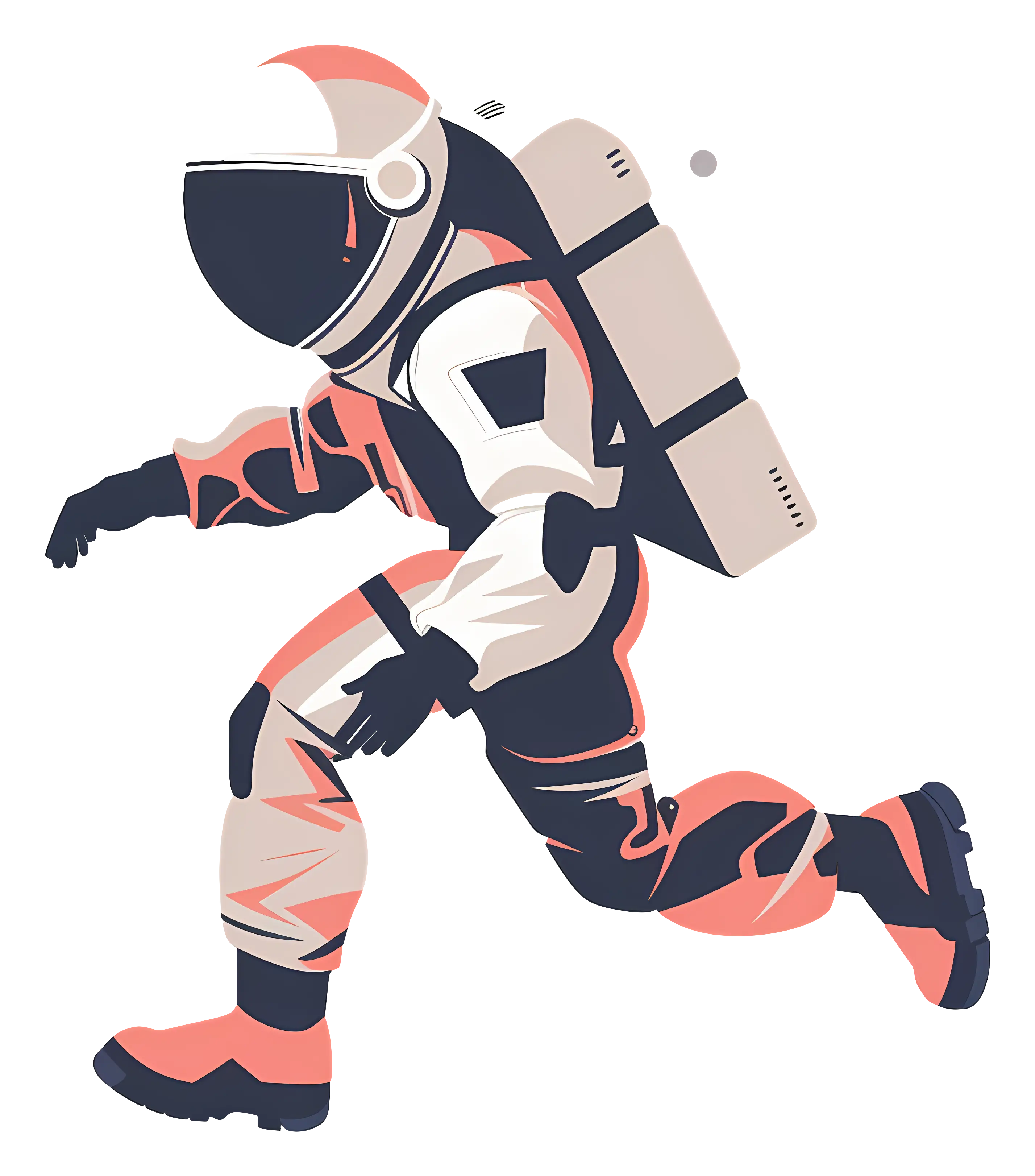 Running Astronaut in Space Suit