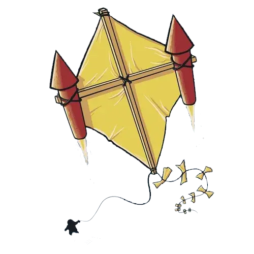 Yellow Kite with Red Tips