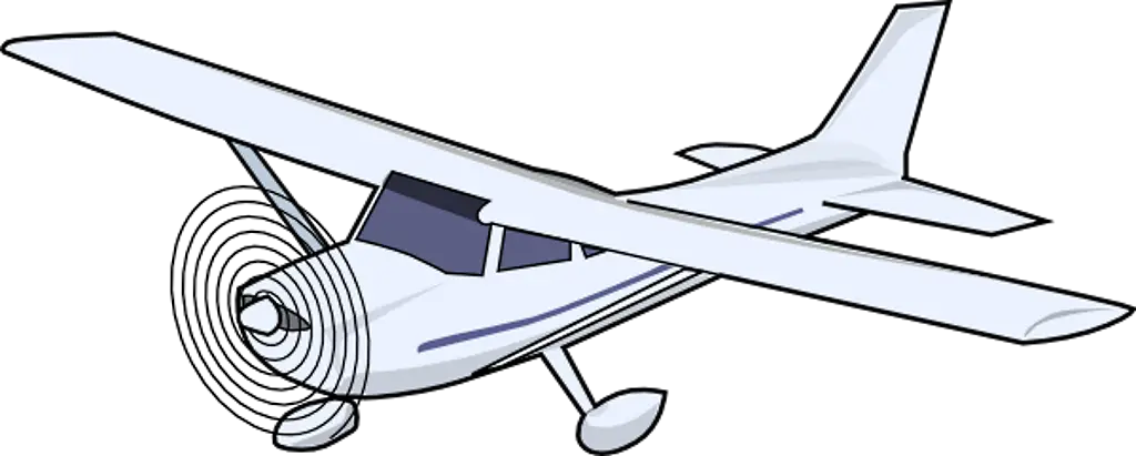 White Cartoon Airplane Illustration