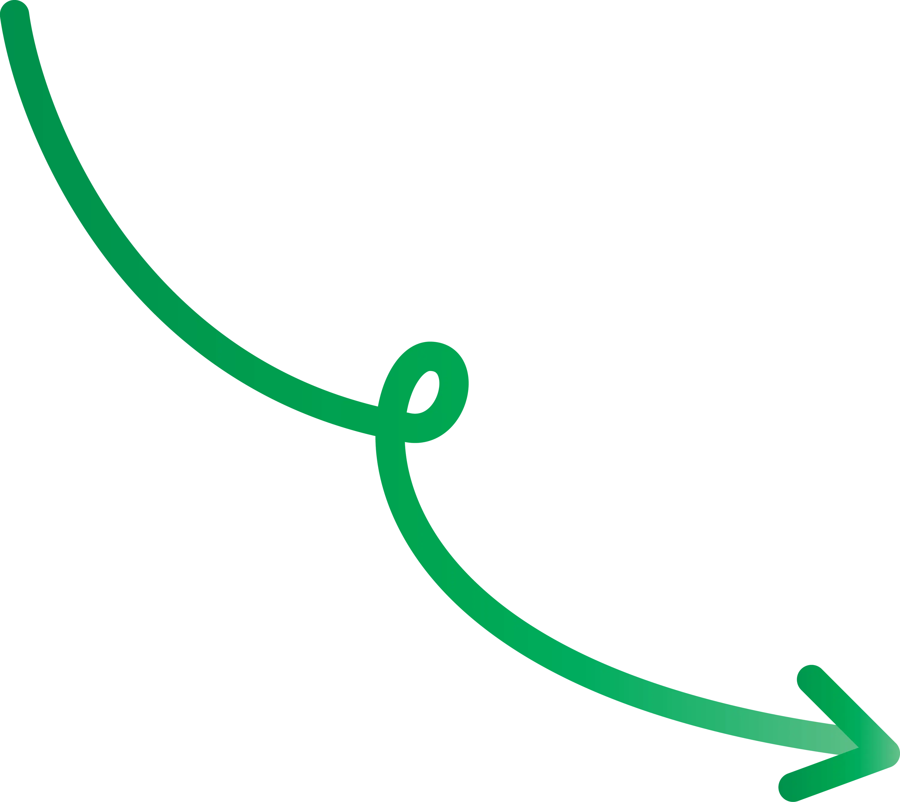Curved Green Arrow Pointing Right