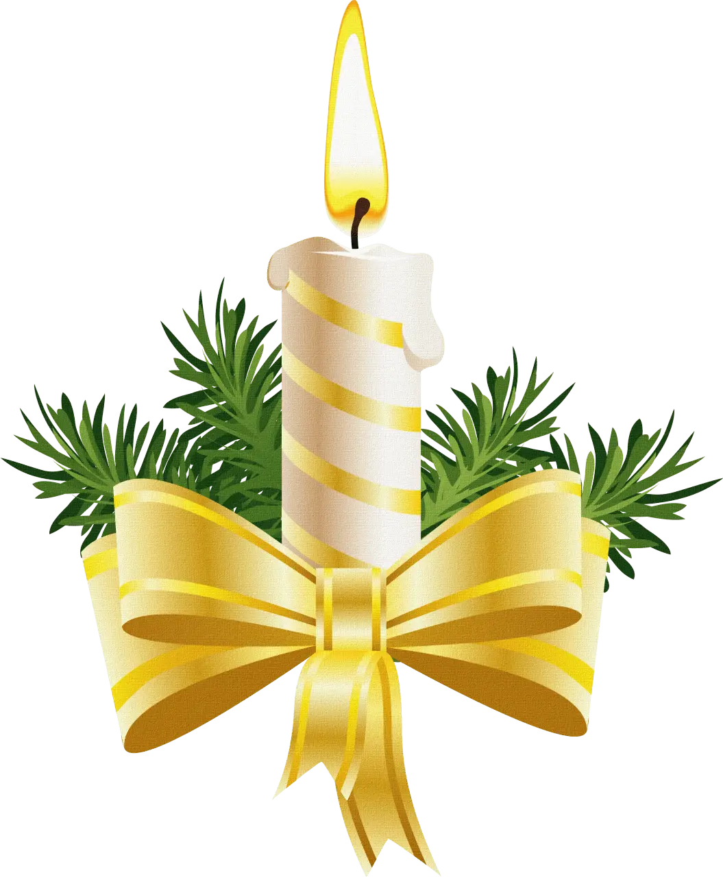 Elegant White Gold Candle with Decorations