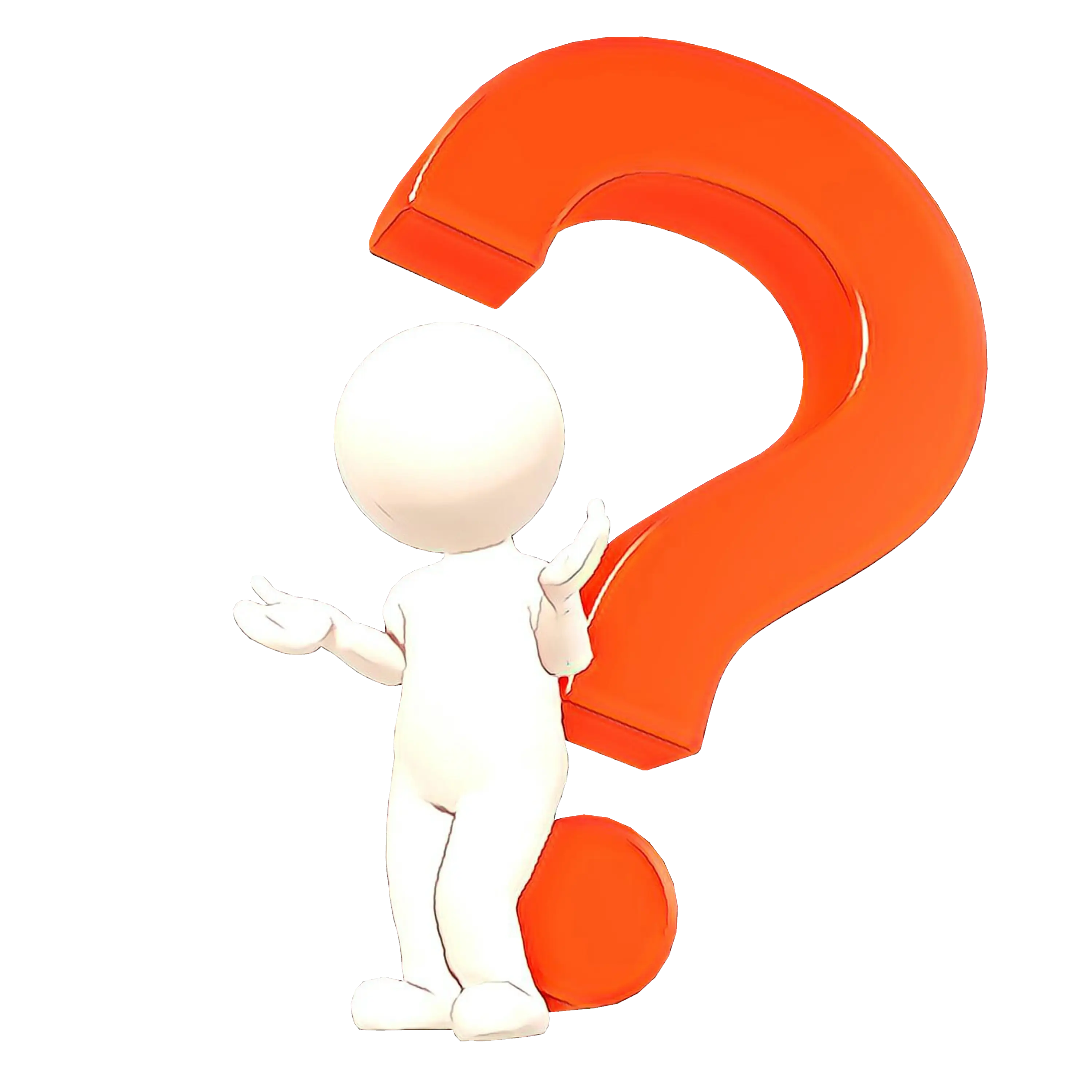 White Figure with a Red Question Mark