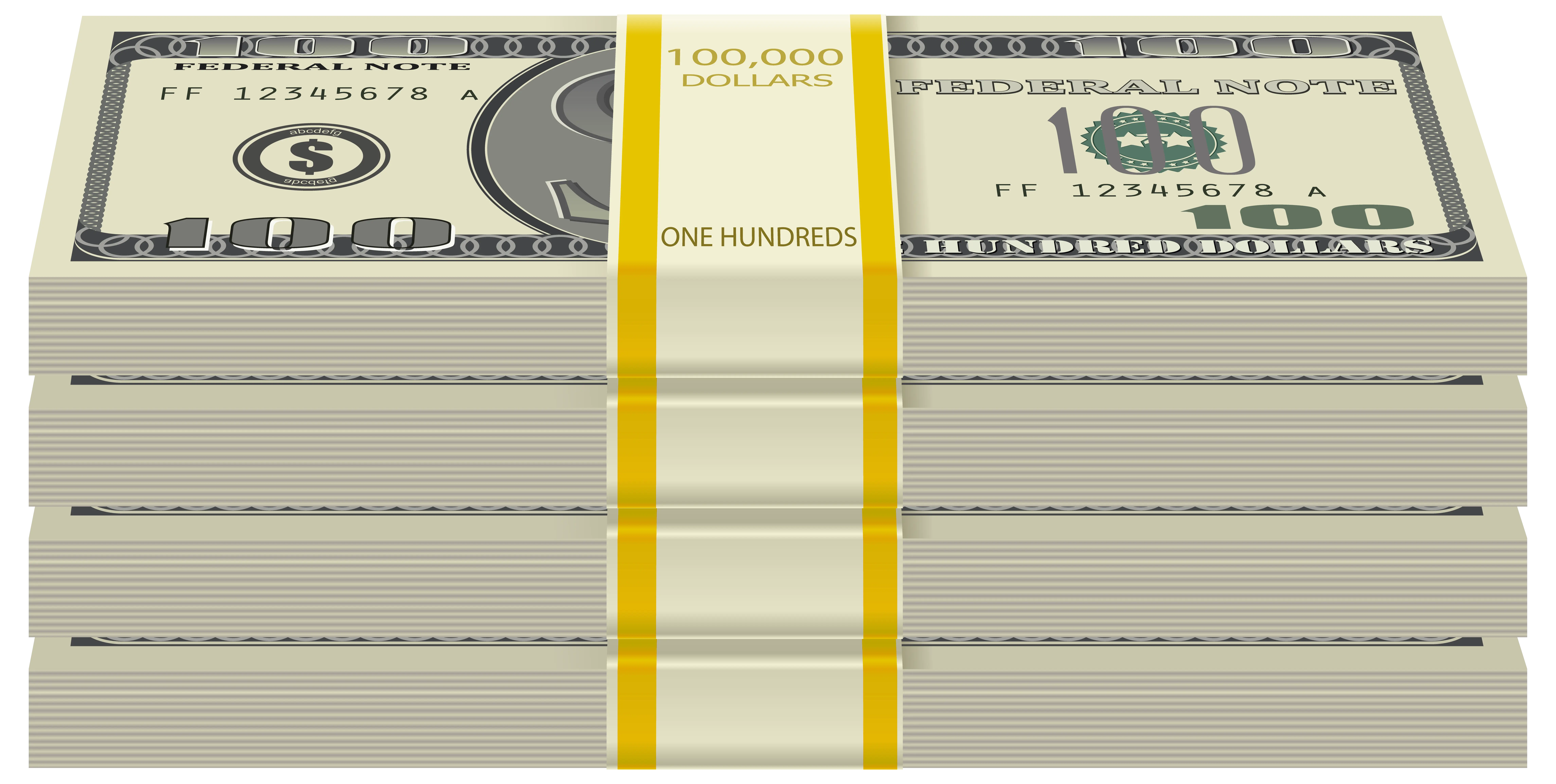 Large Stack of Hundred Dollar Bills