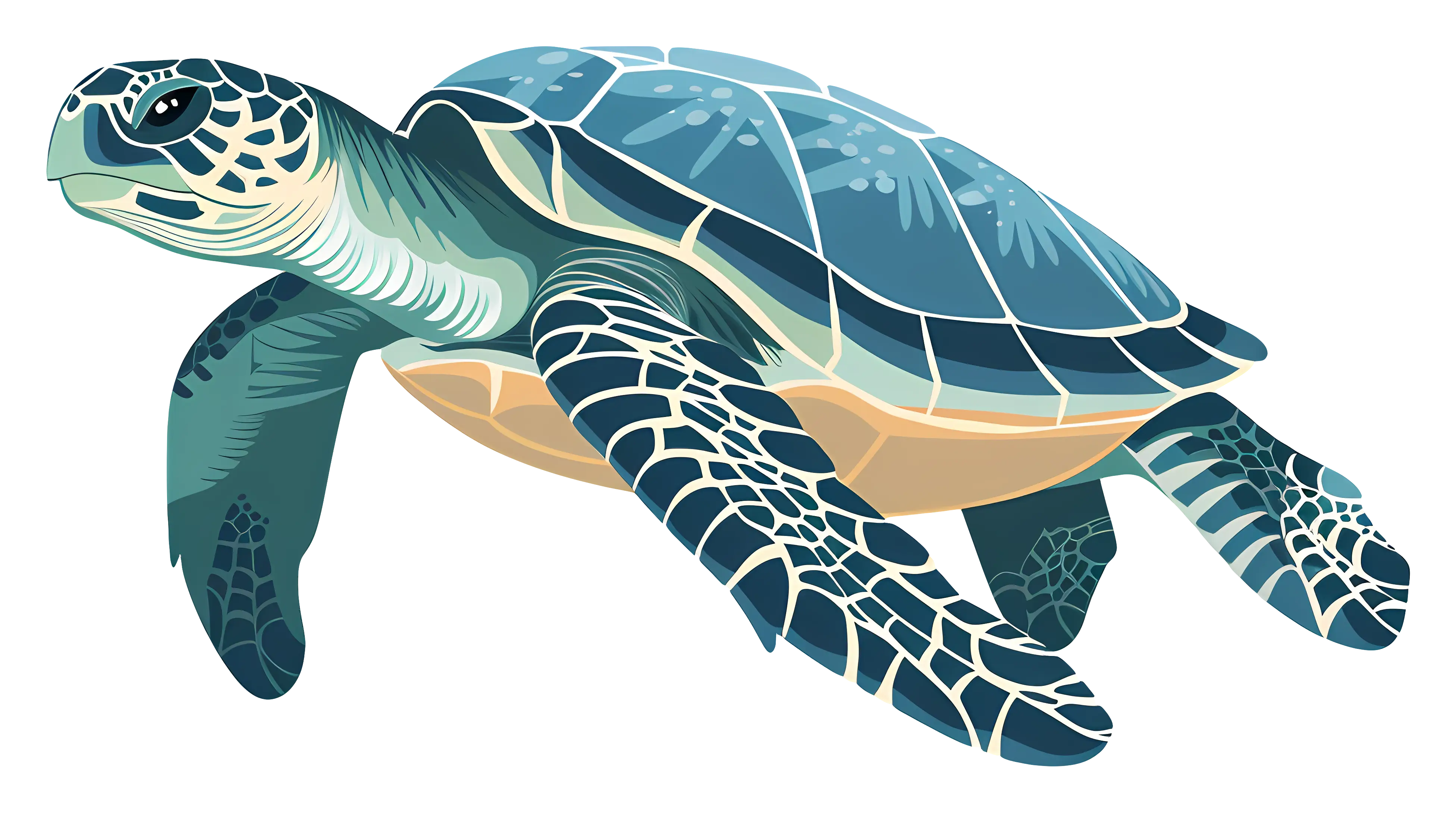Illustration of a Majestic Sea Turtle