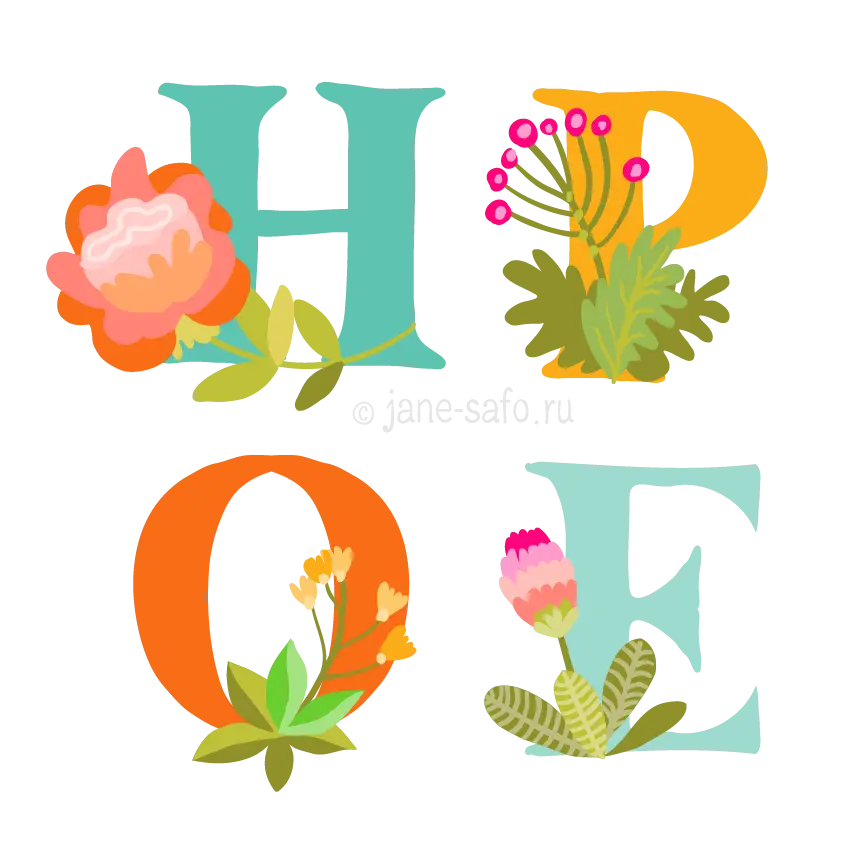 Hope Letters with Floral Design