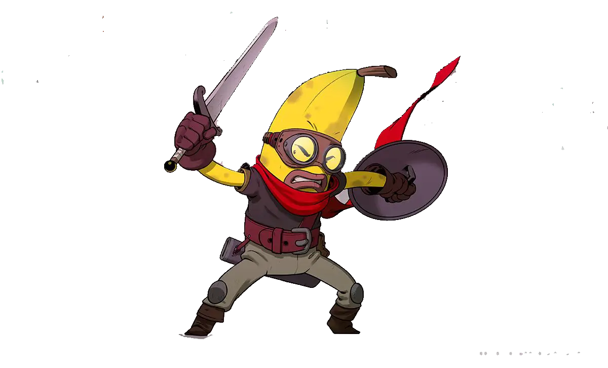 Banana Warrior with Sword and Shield