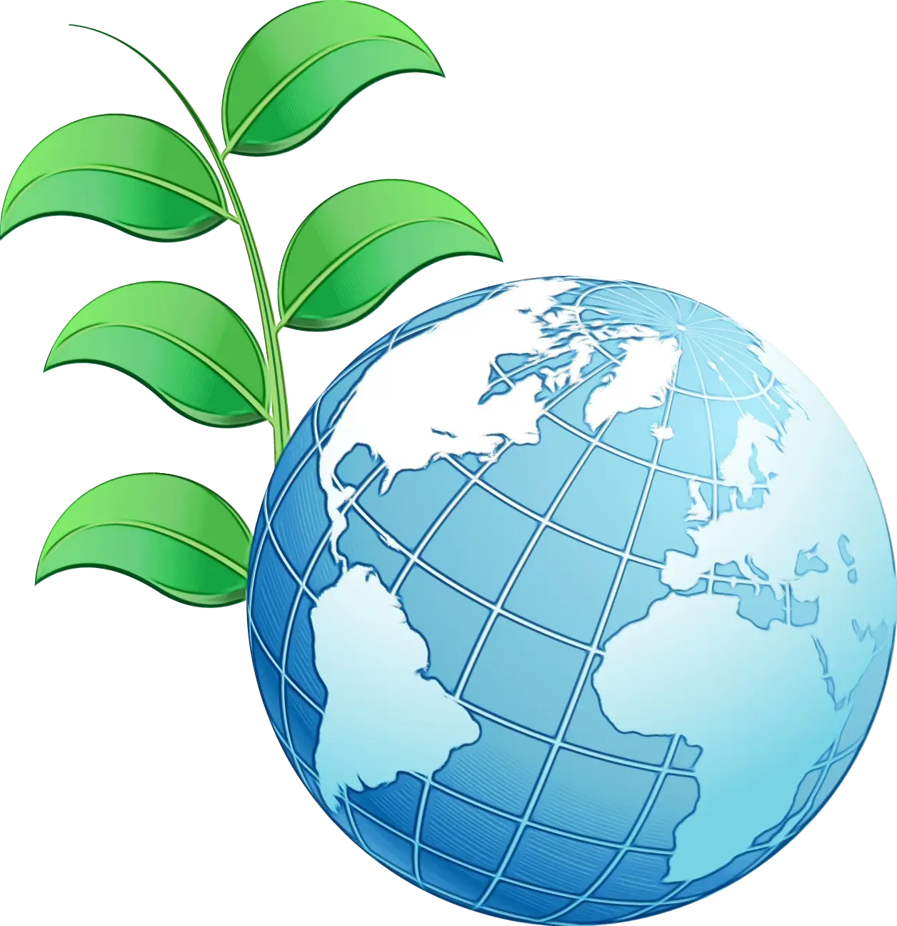 Earth with Green Leaves Environment Illustration