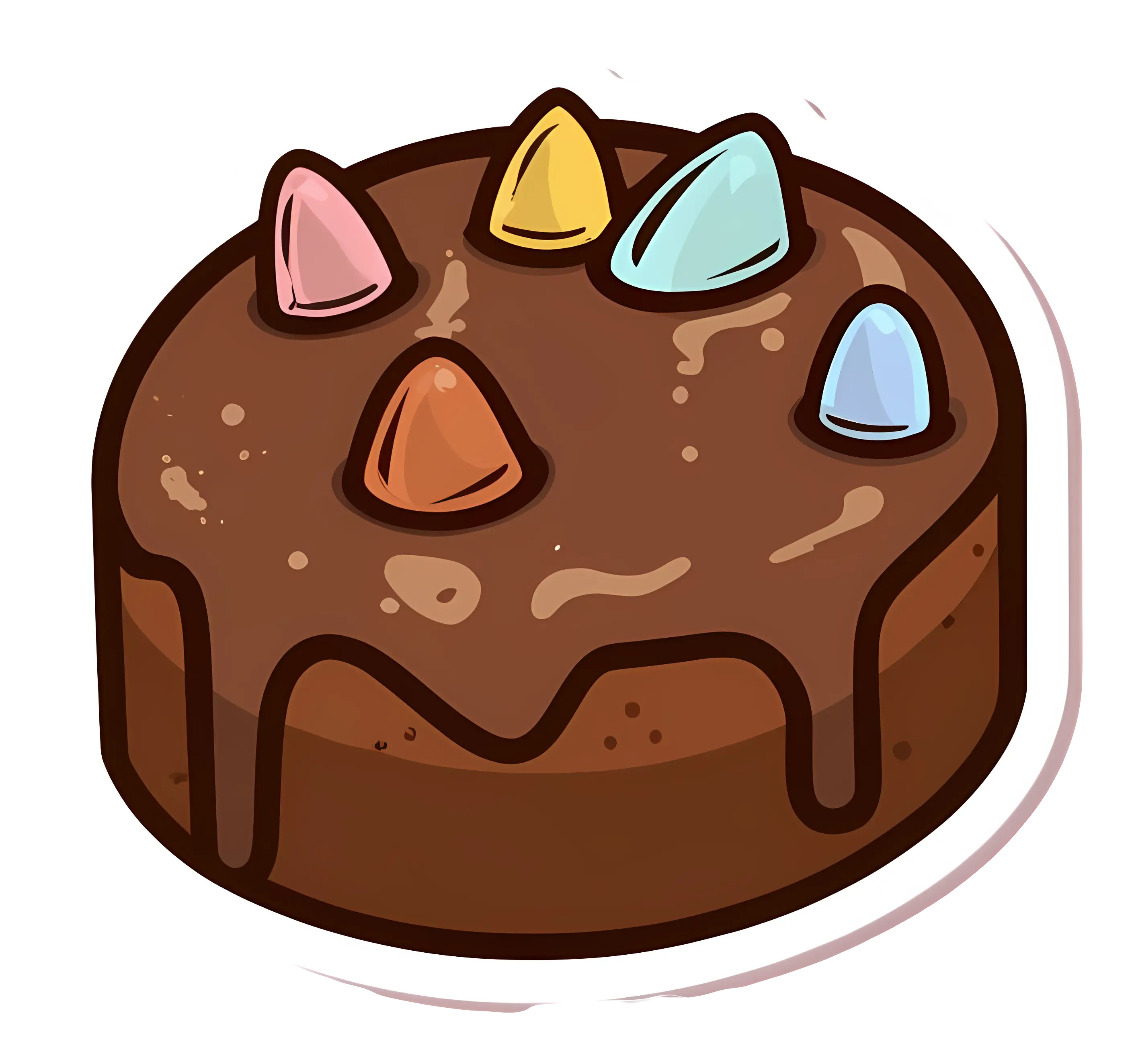 Cute Chocolate Cake with Candy Decorations