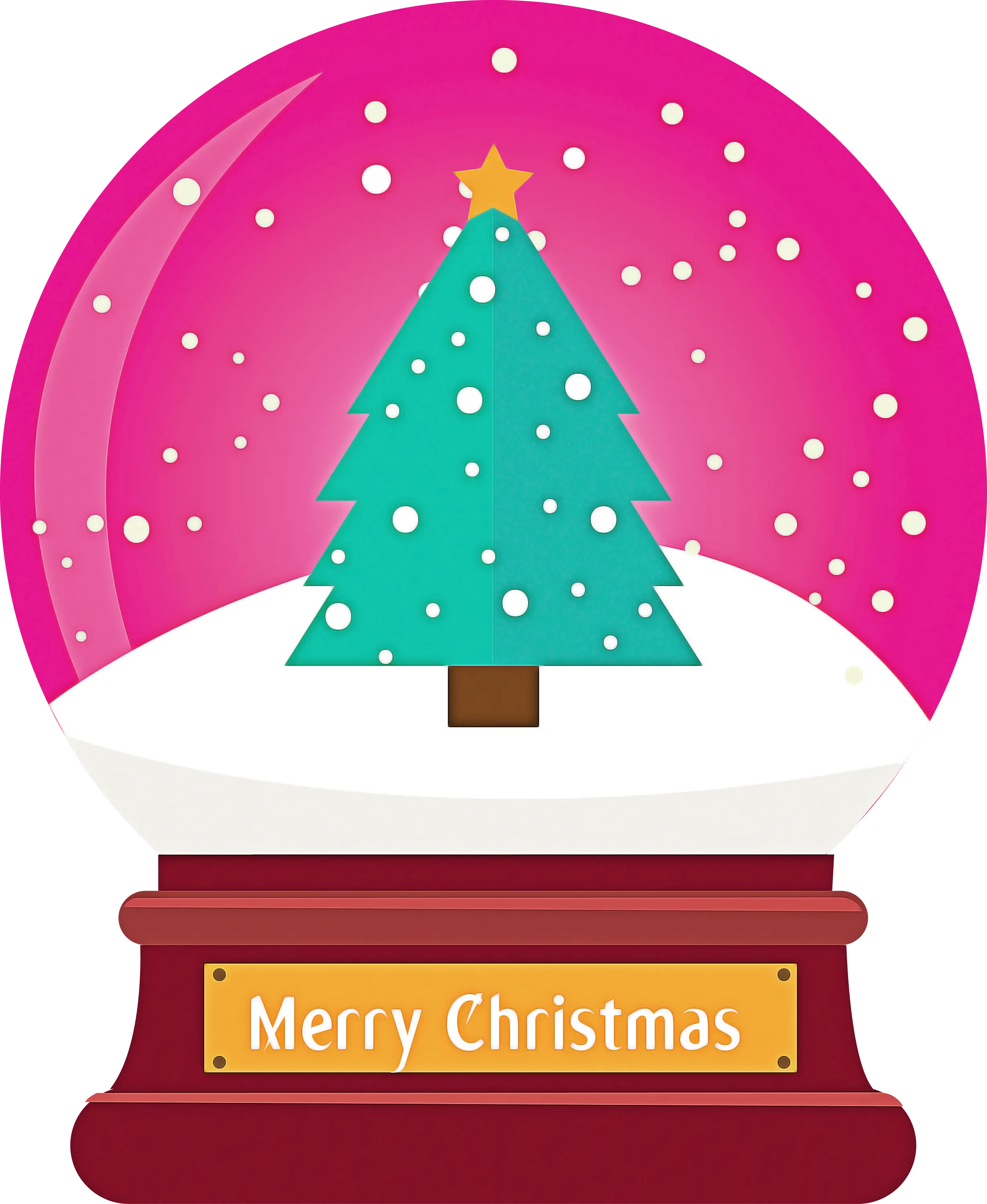 Christmas Snow Globe with Tree and Snowflakes