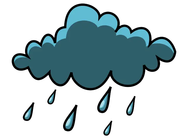 Rainy Cloud with Droplets Illustration