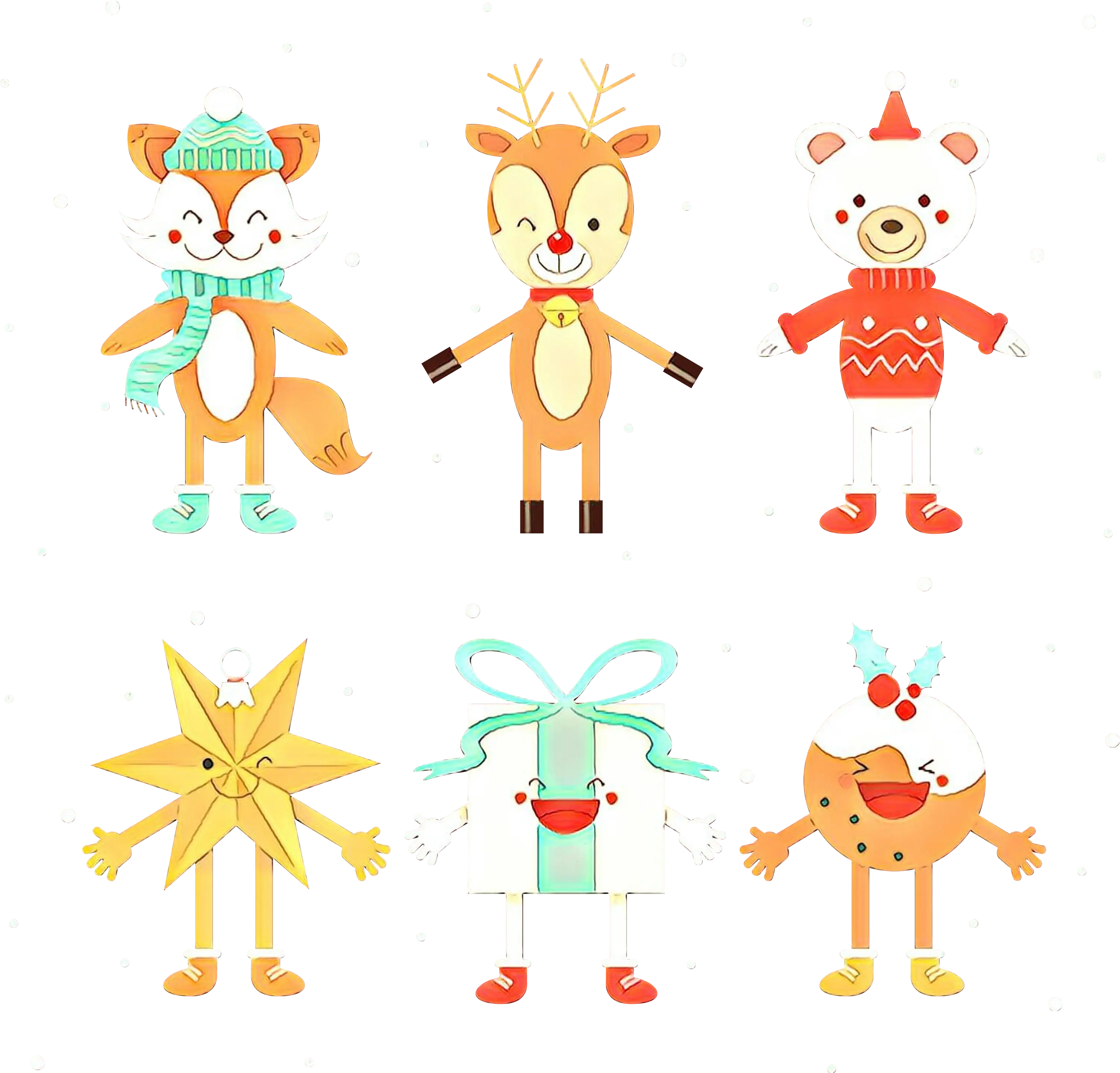 Festive Cartoon Christmas Characters
