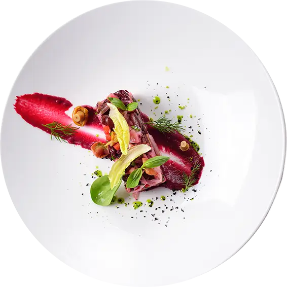 Gourmet dish for fine dining experience