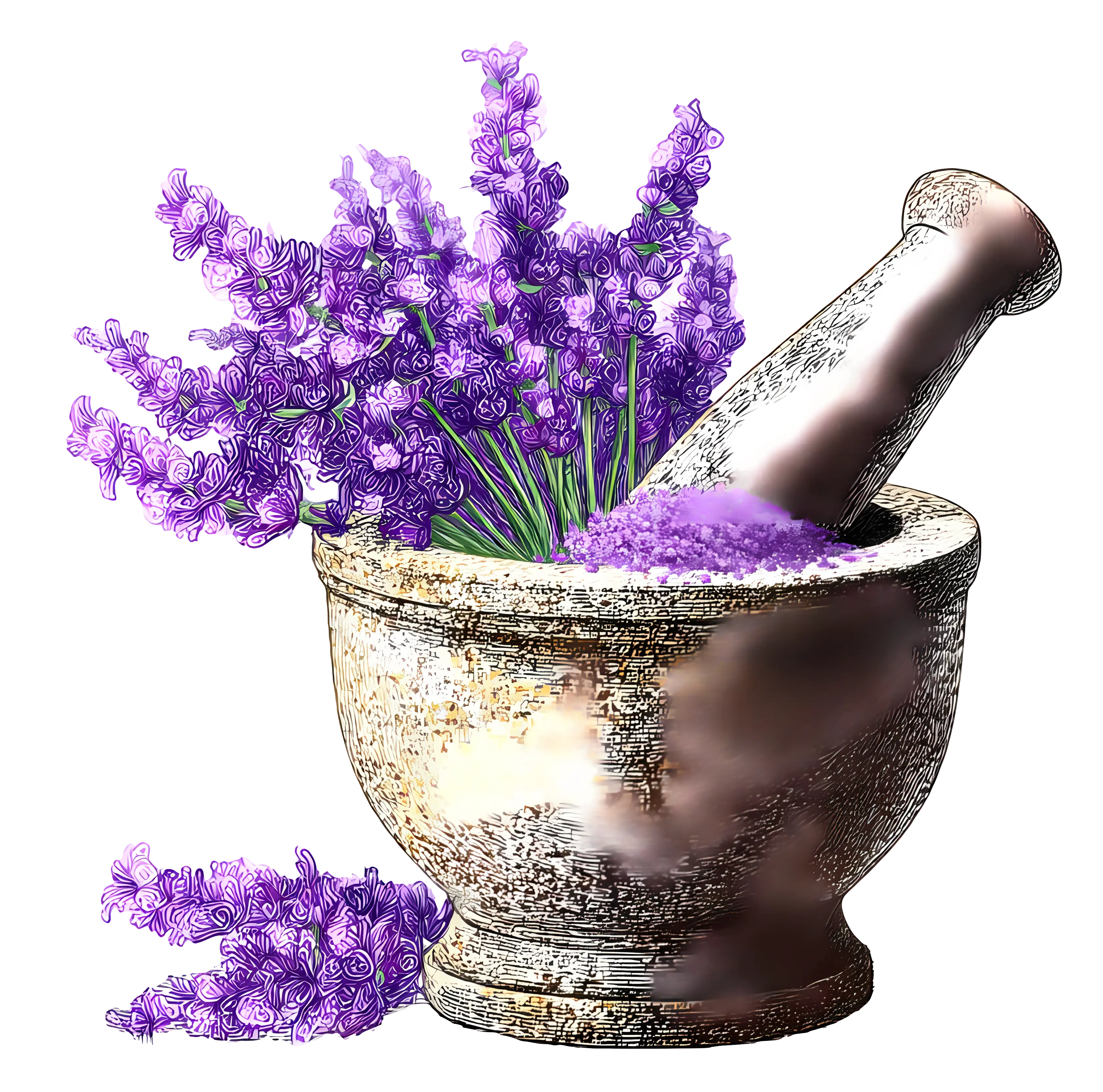 Lavender in Rustic Mortar