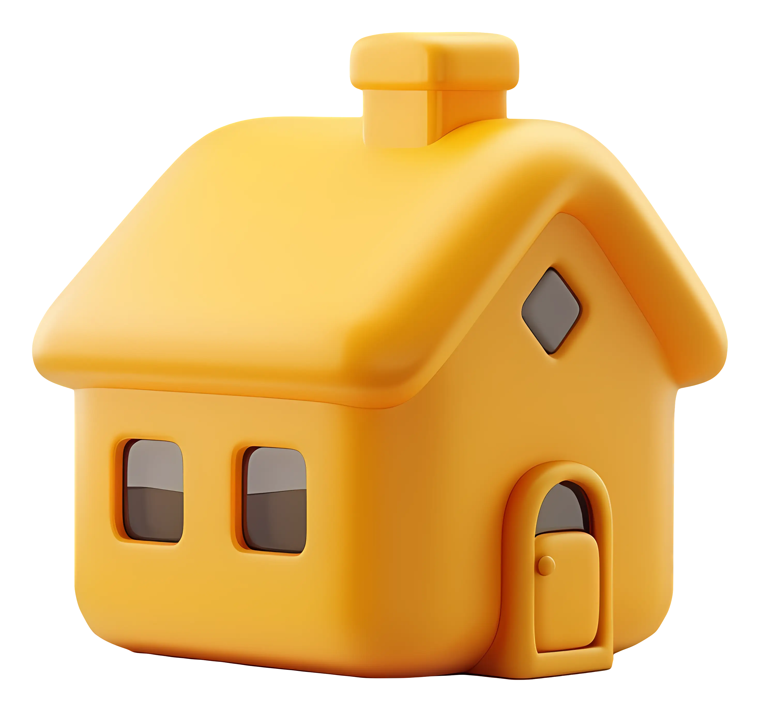 Small Yellow Toy House Model