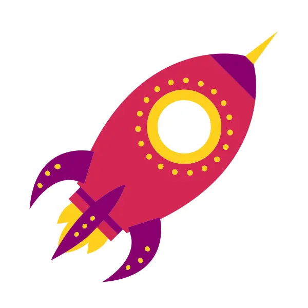 Purple and Red Rocket Icon
