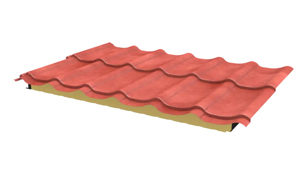 Red Roofing Panel Illustration