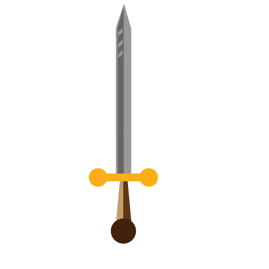 Simple Sword Illustration with Golden Handle