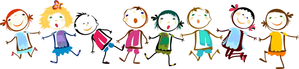 Cartoon Children Holding Hands Illustration
