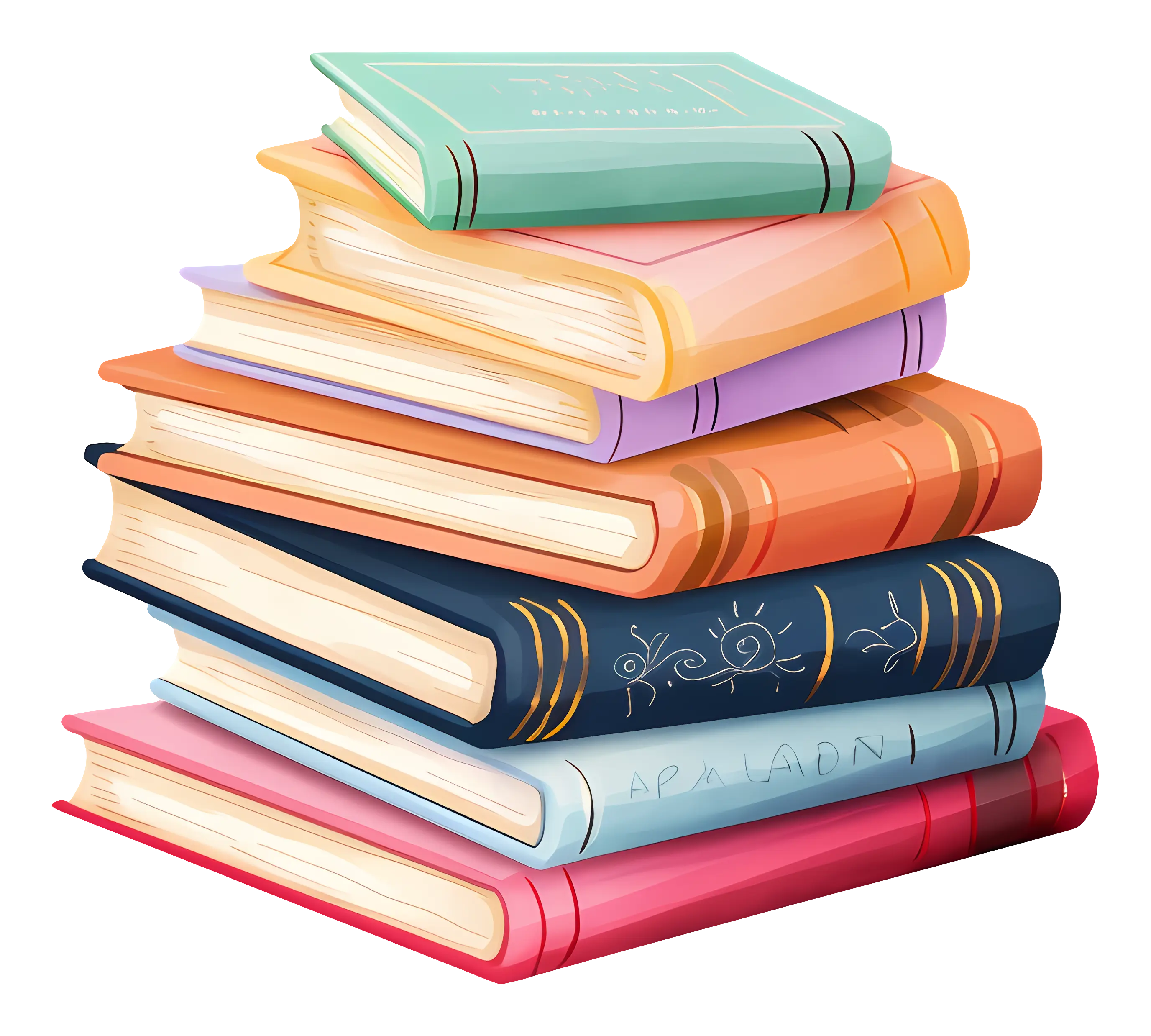 Stack of Colorful Books Illustration