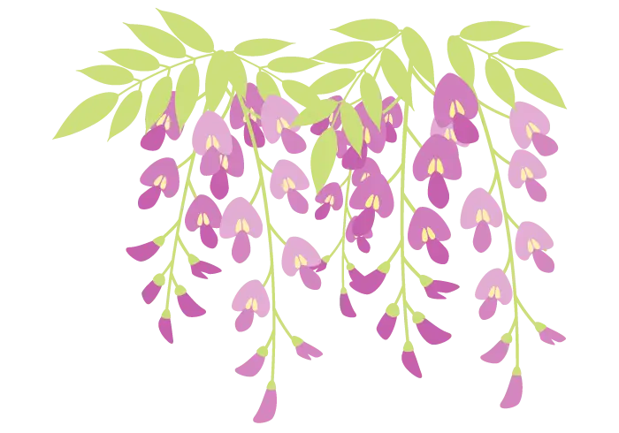 Purple Flowers with Leaves