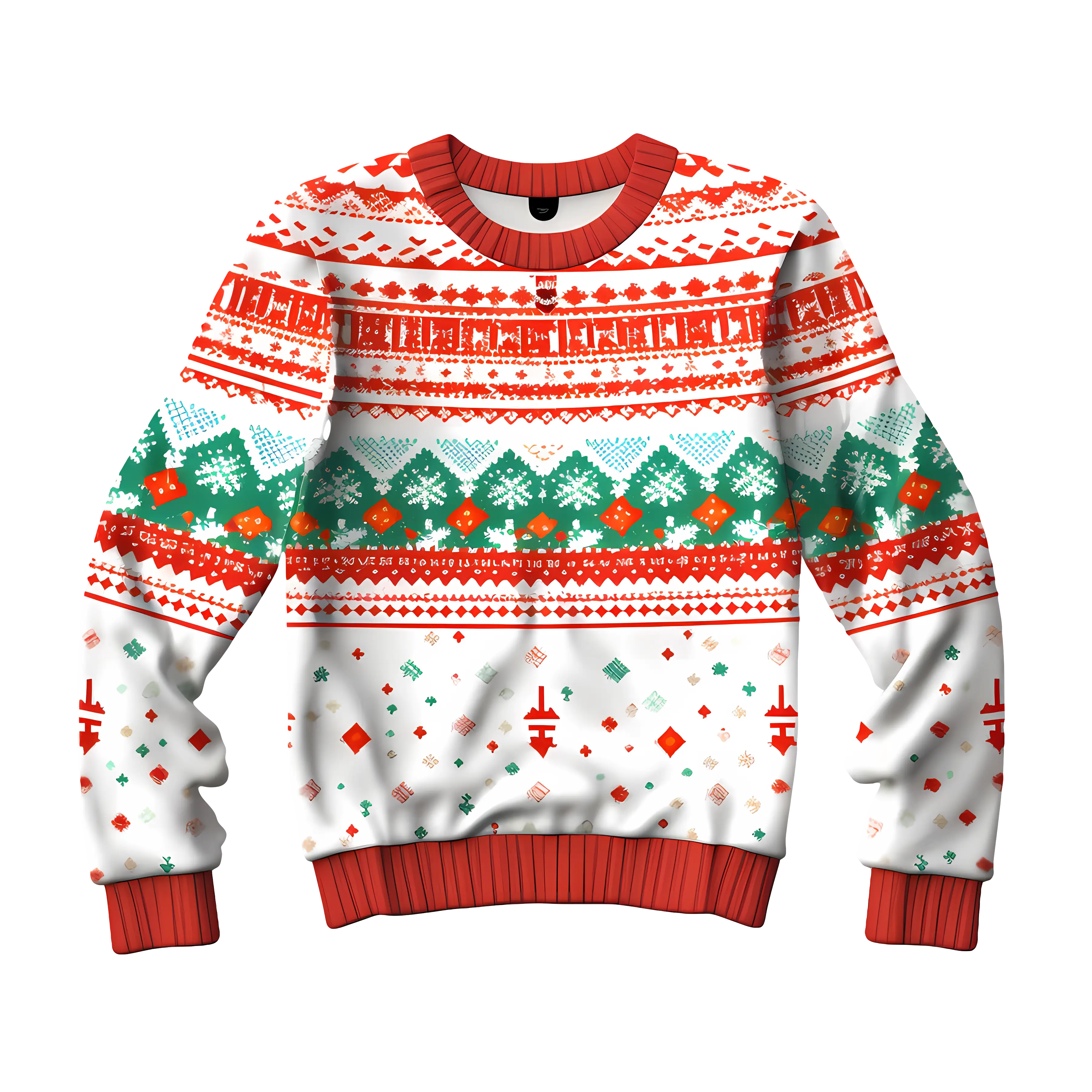 Red and Green Christmas Knit Sweater