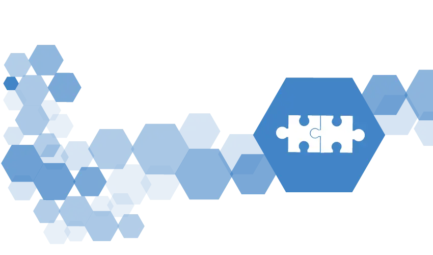 Hexagonal Puzzle Pieces in Blue
