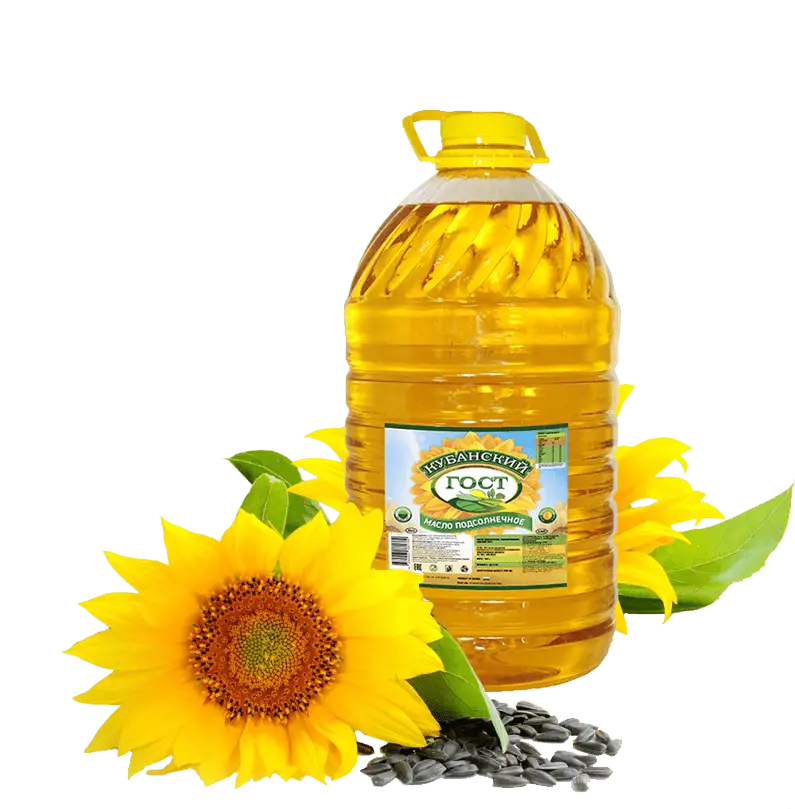 Bottle of Sunflower Oil with Sunflowers
