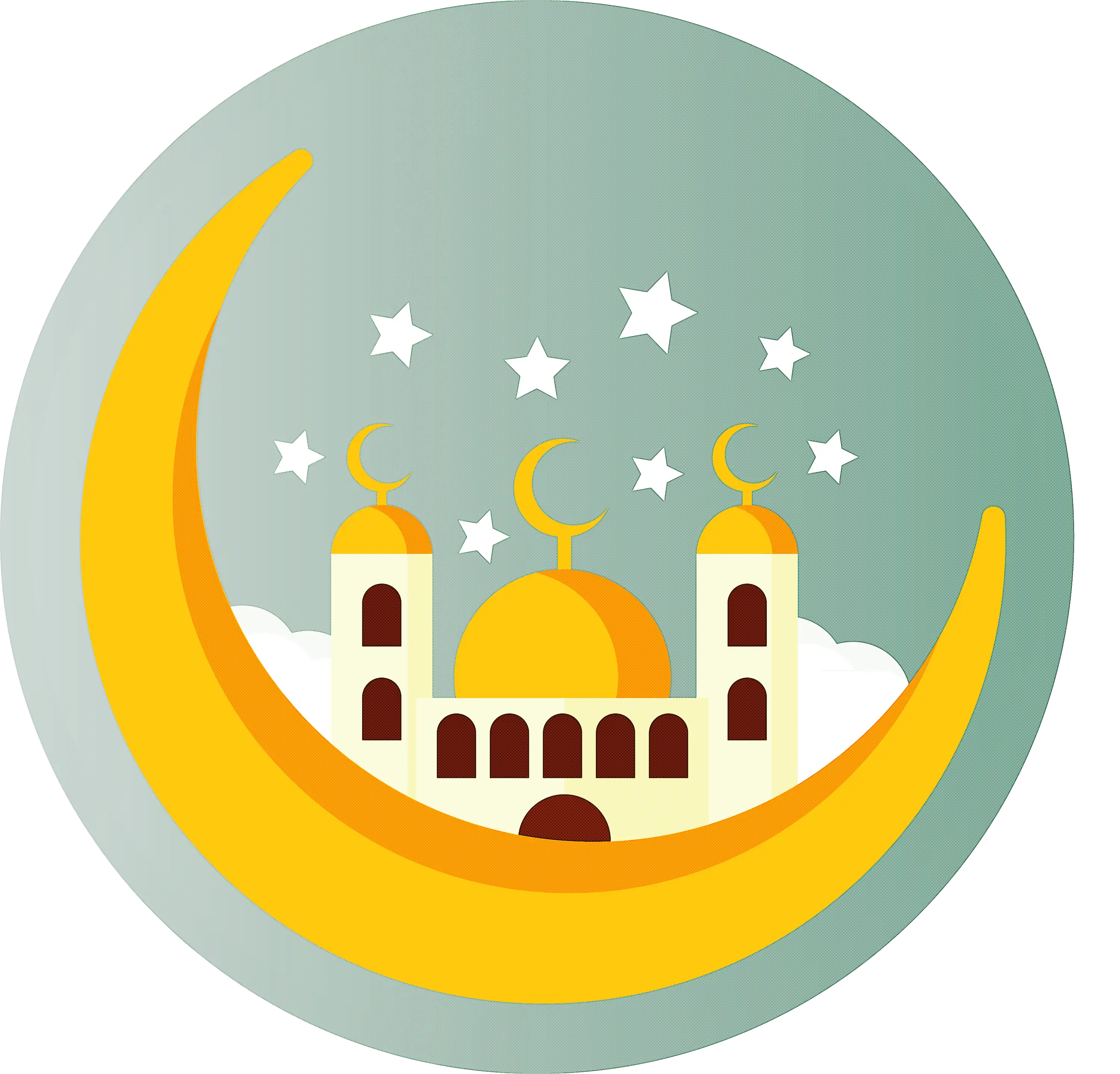 Crescent Moon and Mosque for Ramadan Celebration