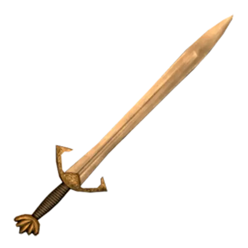 Golden Sword with Detailed Handle